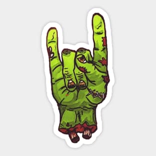 Rock N Roll Zombie Sticker